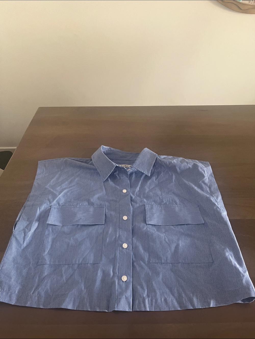 Abercrombie & Fitch Light Blue Pinstripe Button-Down Shirt